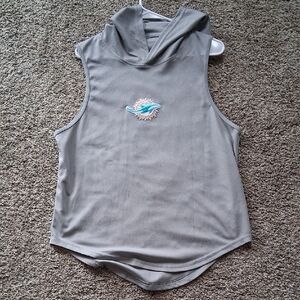 Gray Sleeveless Hoodie Tank Miami Dolphins